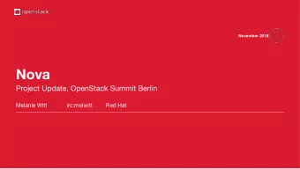 Nova  Project Update, OpenStack Summit Berlin  Melanie Witt  irc:melwitt  Red Hat  What is Nova?