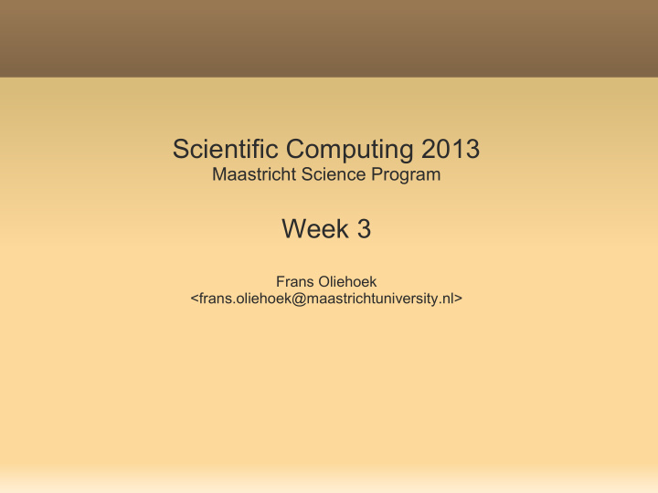scientific computing 2013