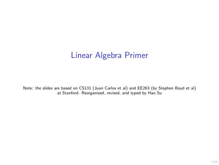 linear algebra primer