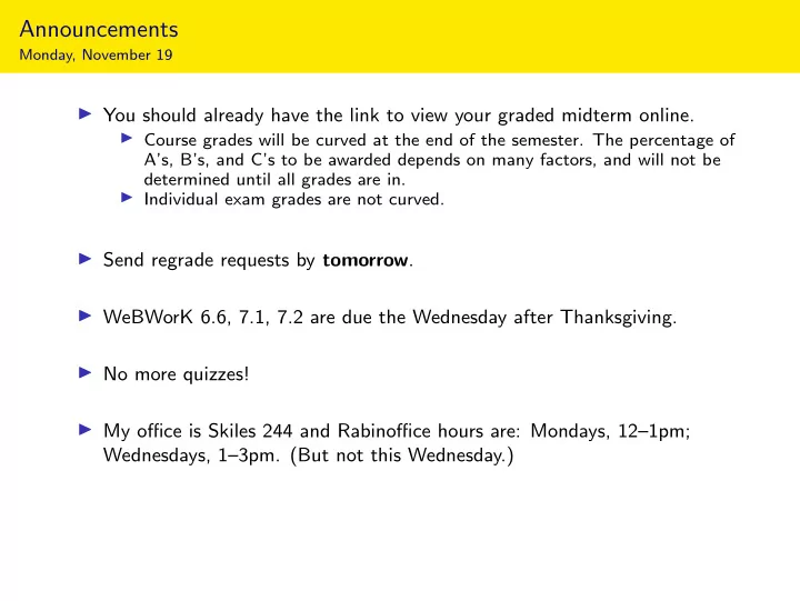 announcements