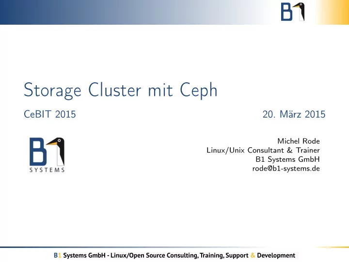 storage cluster mit ceph