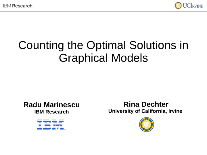 counting the optimal solutions in graphical models
