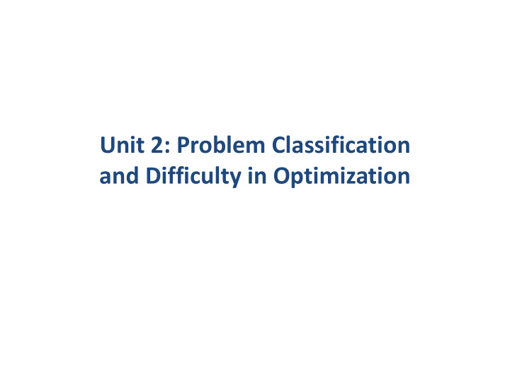 unit 2 problem classification