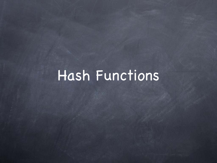 hash functions hash functions