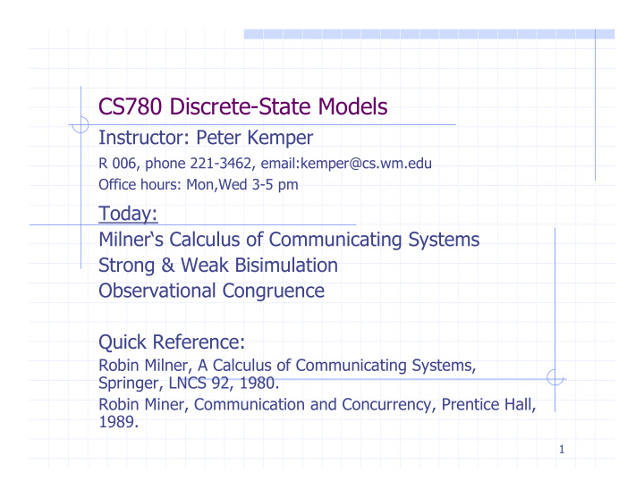 cs780 discrete state models