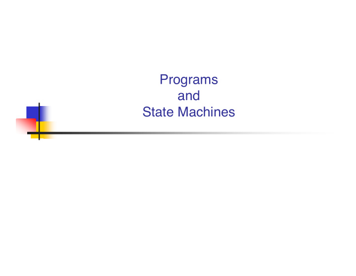 programs and state machines program fsm connection