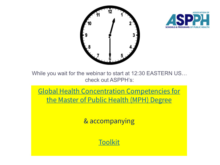 global health concentration competencies for the master
