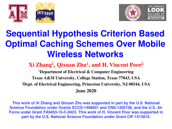 sequential hypothesis criterion based optimal caching
