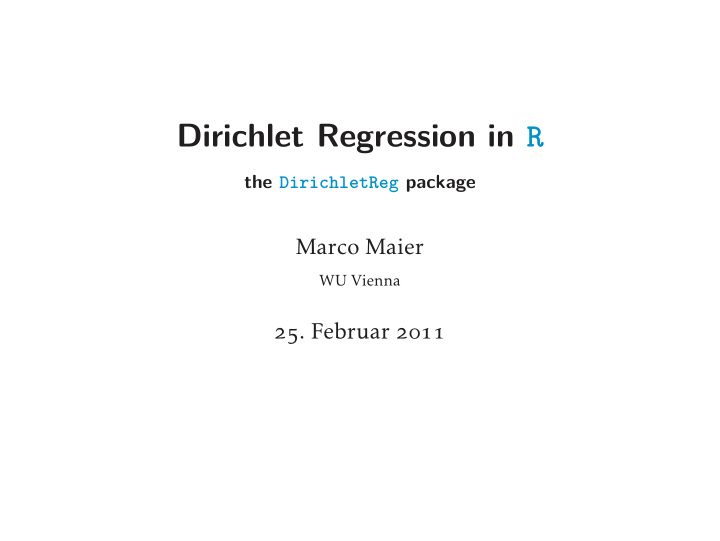 dirichlet regression in r