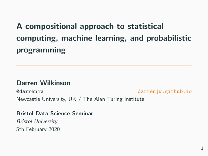 a compositional approach to statistical computing machine