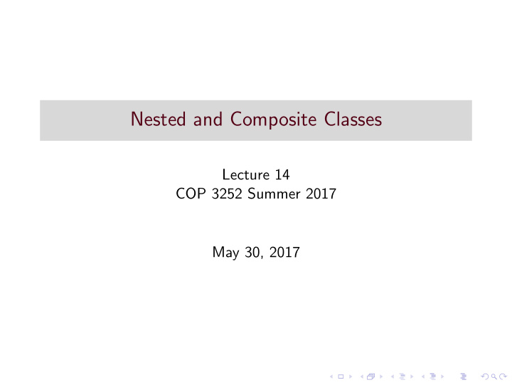 nested and composite classes