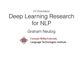 Deep Learning Research   for NLP  Graham Neubig  Language Processing  Mary prevents Peter  from
