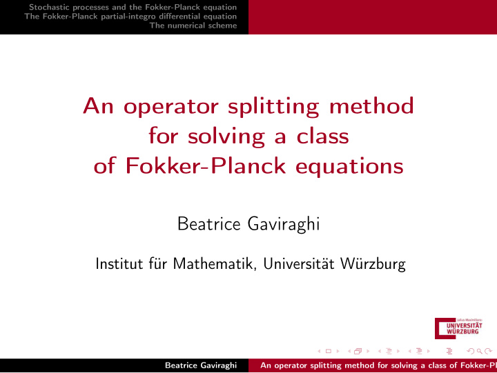 an operator splitting method for solving a class of
