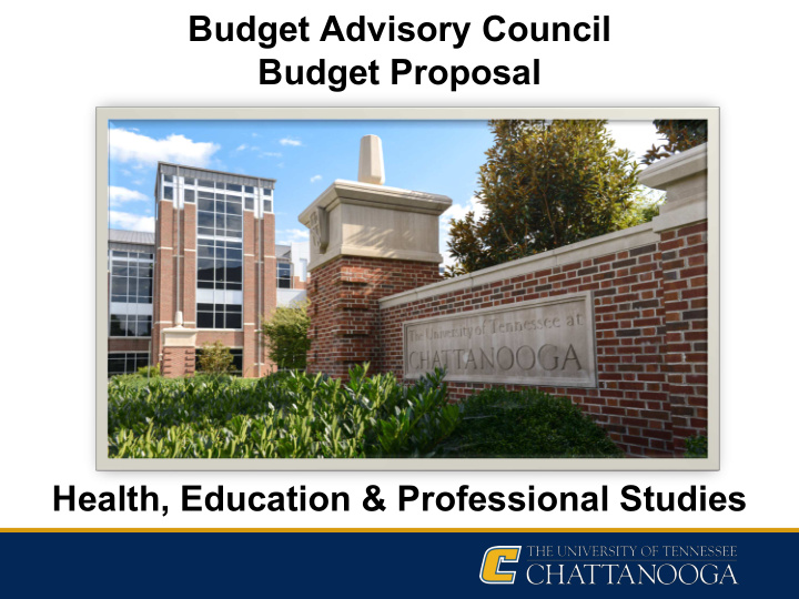 budget advisory council budget proposal health education
