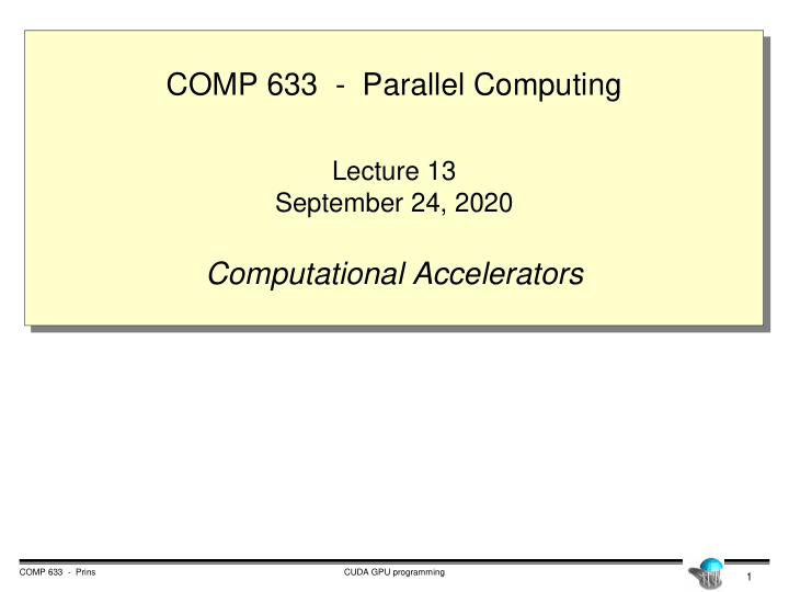 comp 633 parallel computing