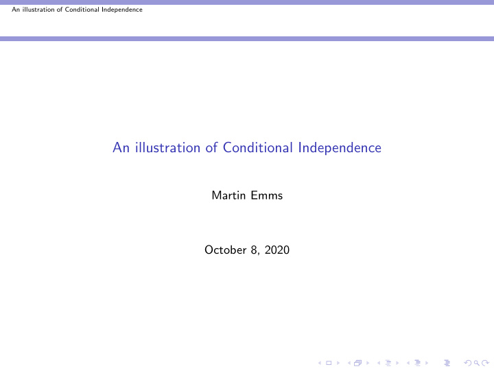 an illustration of conditional independence