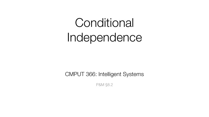 conditional independence
