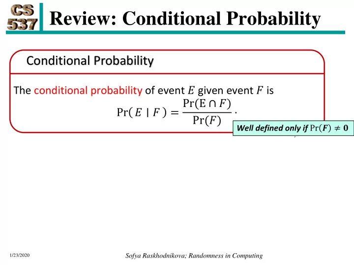 review conditional probability