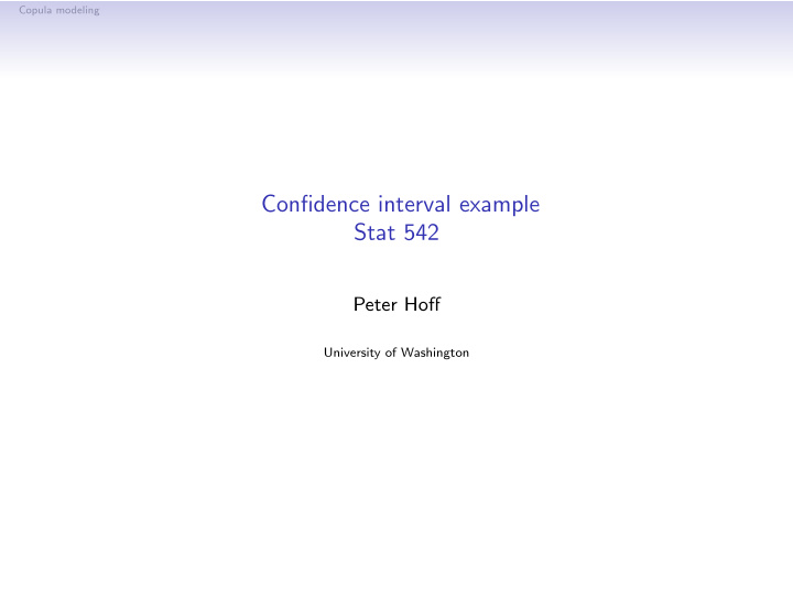 confidence interval example stat 542