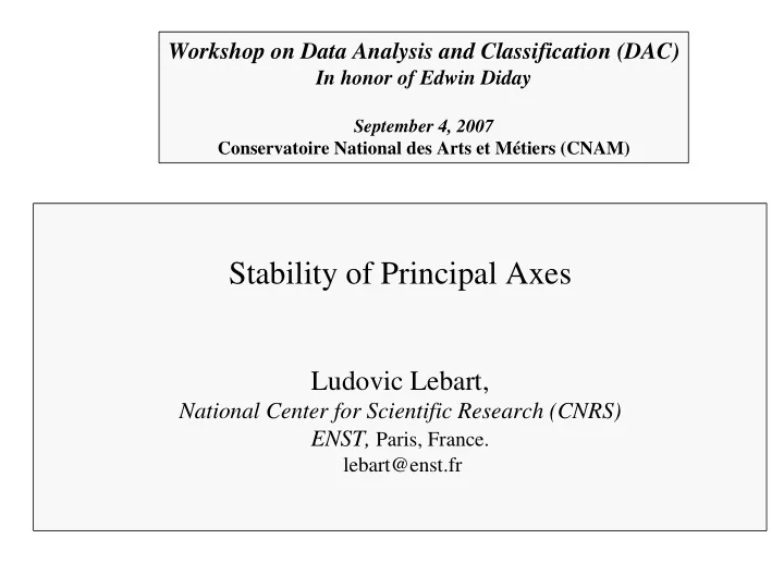 stability of principal axes