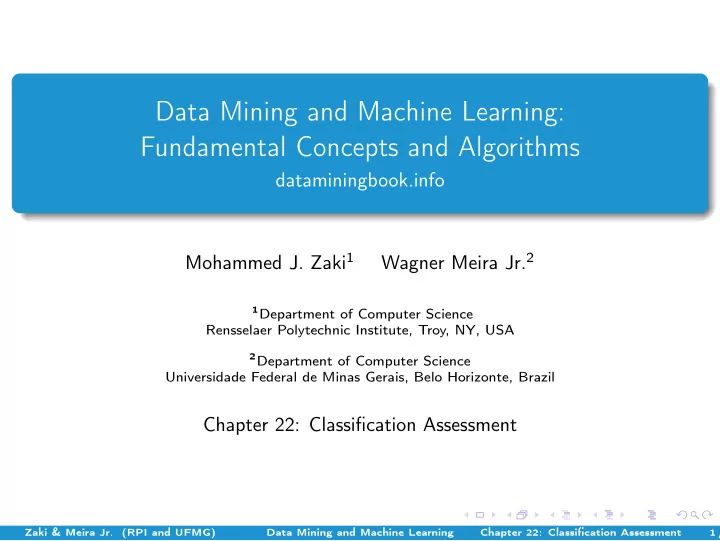data mining and machine learning fundamental concepts and