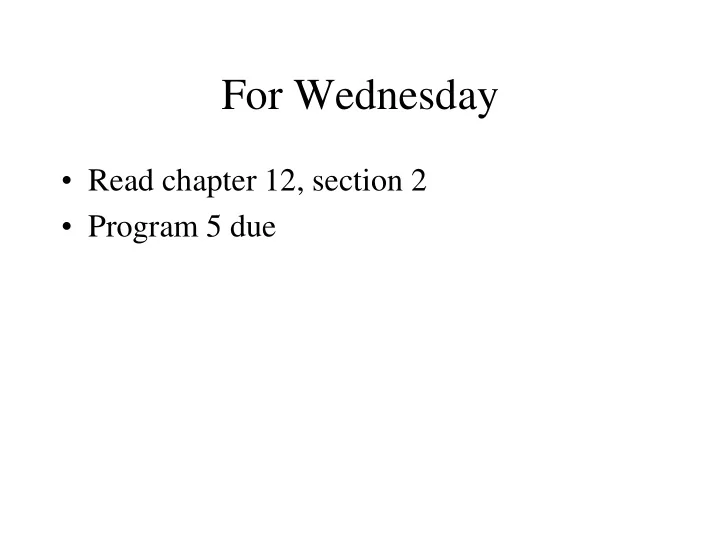 for wednesday