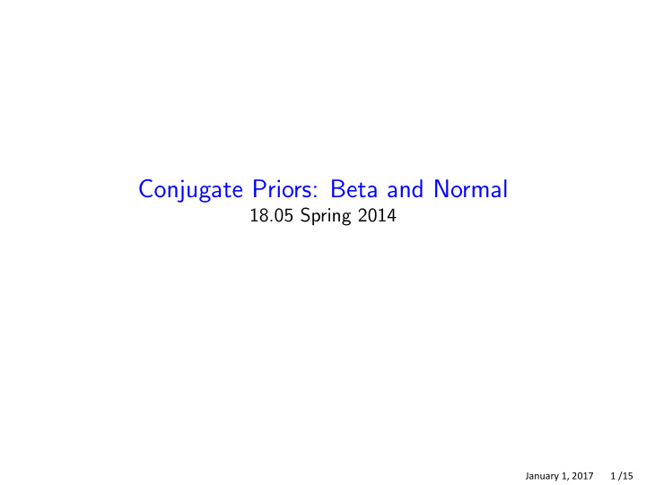 conjugate priors beta and normal