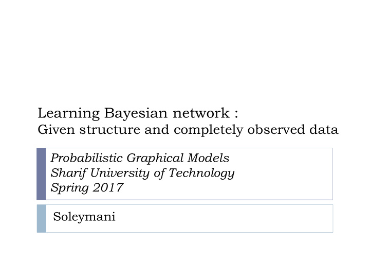 learning bayesian network