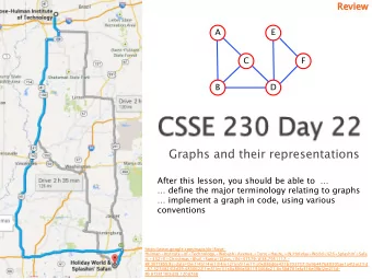 Graphs and their representations  After this lesson, you should be able to     define the