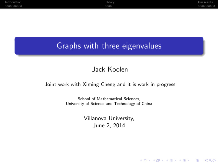 graphs with three eigenvalues