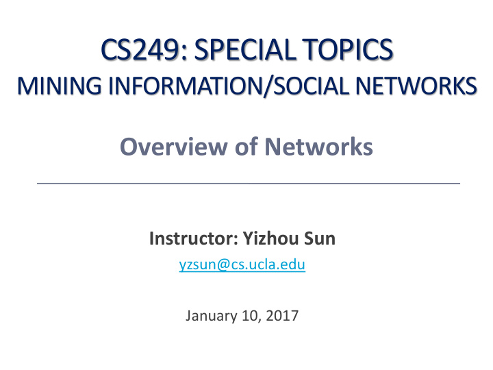 cs249 special topics