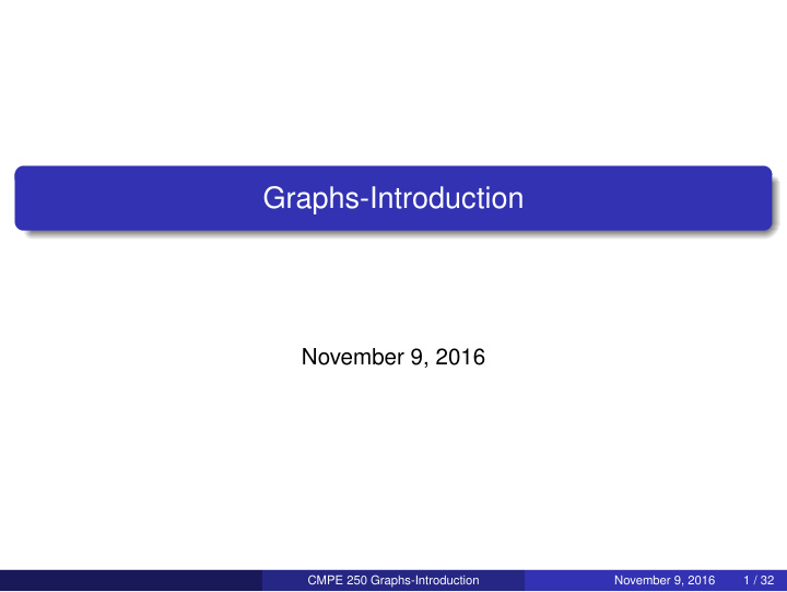 graphs introduction