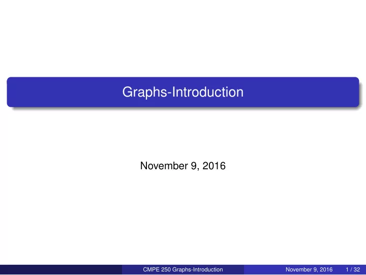 graphs introduction