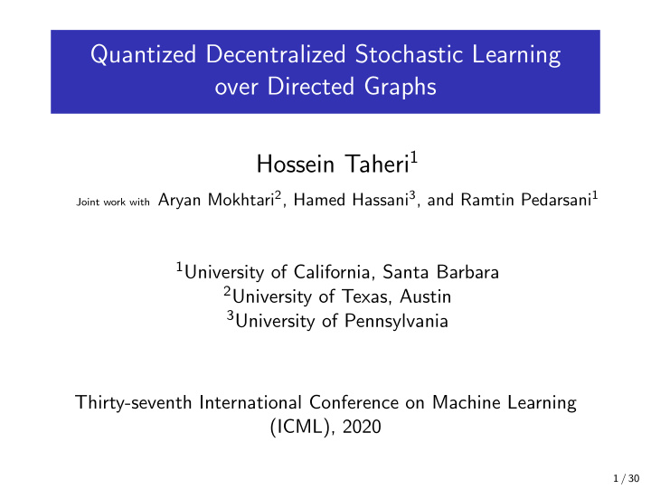 quantized decentralized stochastic learning over directed