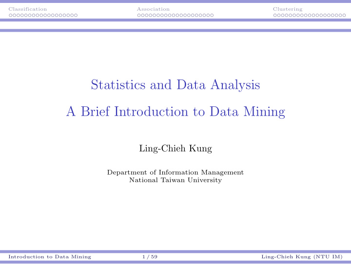 statistics and data analysis a brief introduction to data