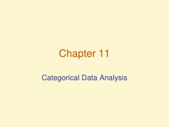 Chapter 11  Categorical Data Analysis  Categorical Data and the  Multinomial Distribution