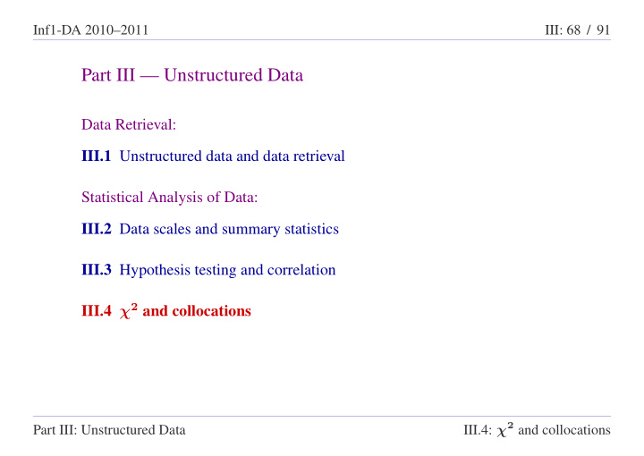 part iii unstructured data