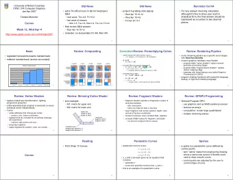 Old News  Old News  Reminder for H4  CPSC 314 Computer Graphics   extra TA office hours in lab