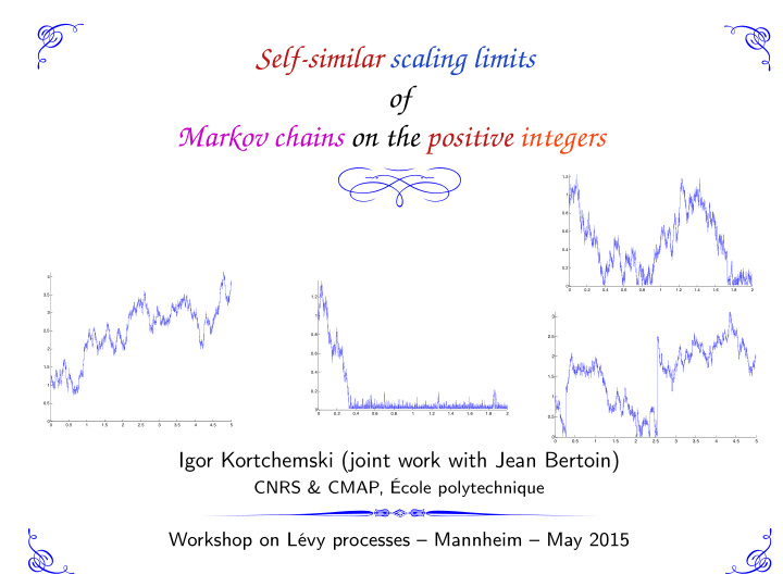 self similar scaling limits of markov chains on the