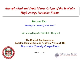 Astrophysical and Dark Matter Origin of the IceCube  High-energy Neutrino Events B HUPAL D EV