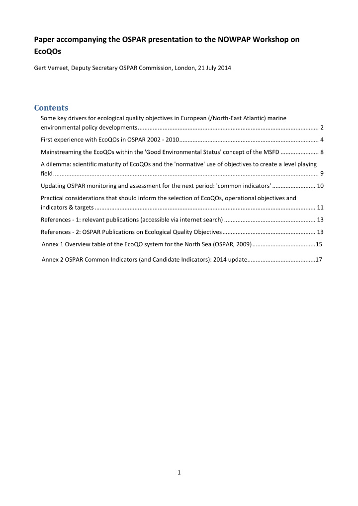 paper accompanying the ospar presentation to the nowpap