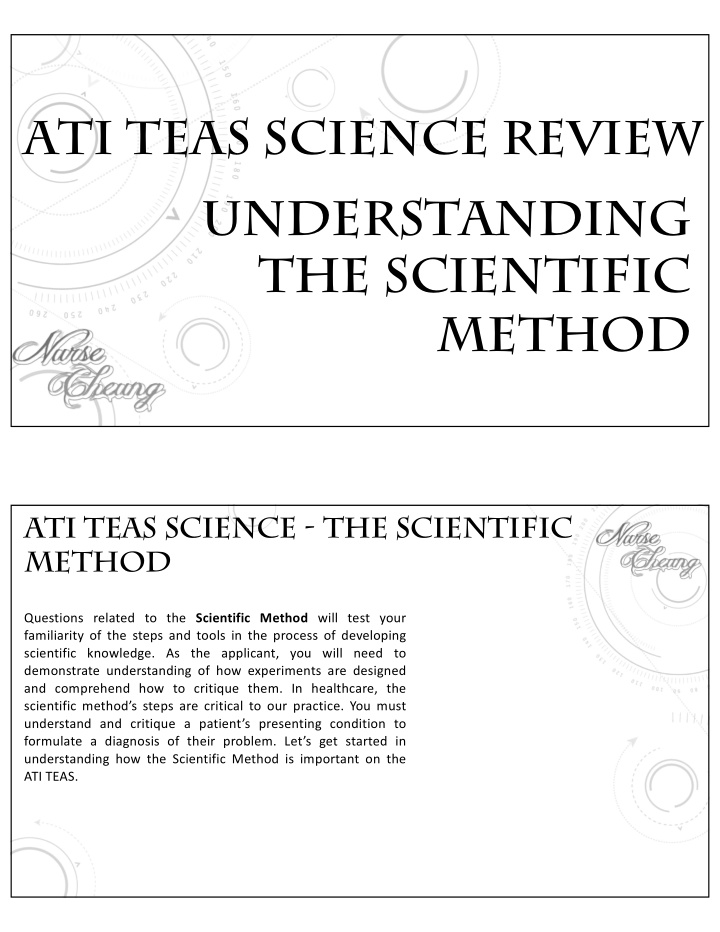 understanding the scientific method
