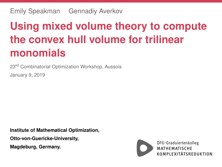 using mixed volume theory to compute the convex hull
