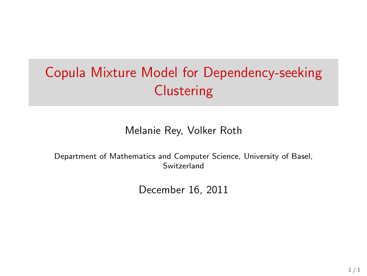 copula mixture model for dependency seeking clustering