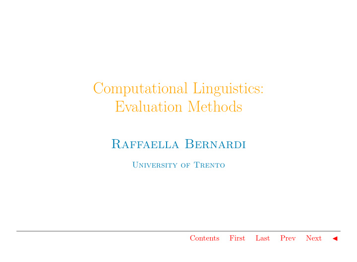 computational linguistics evaluation methods