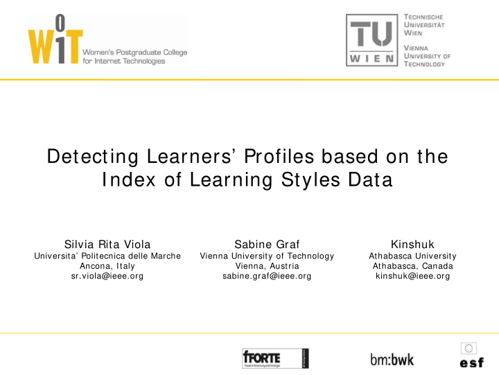 detecting learners profiles based on the index of