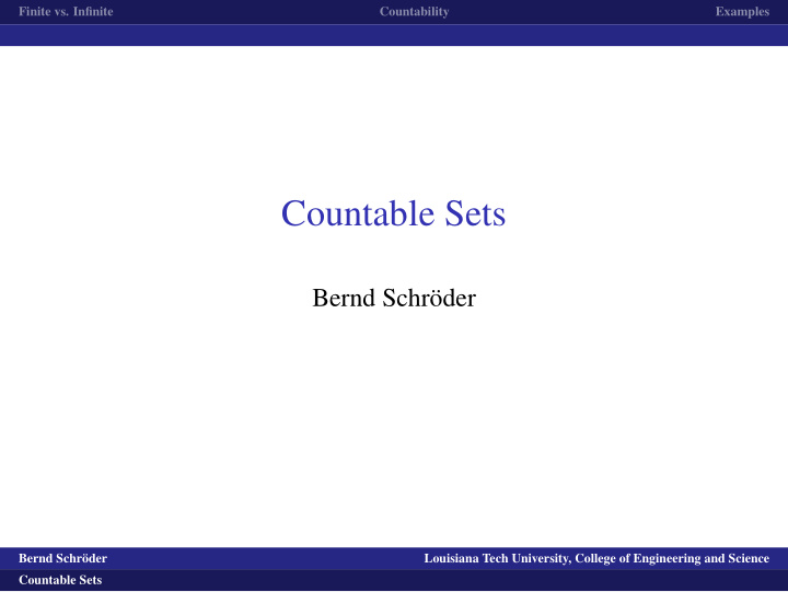 countable sets