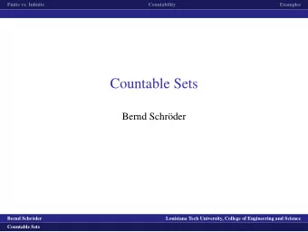 Countable Sets  Bernd Schr  oder  logo1  Bernd Schr  oder  Louisiana Tech University, College