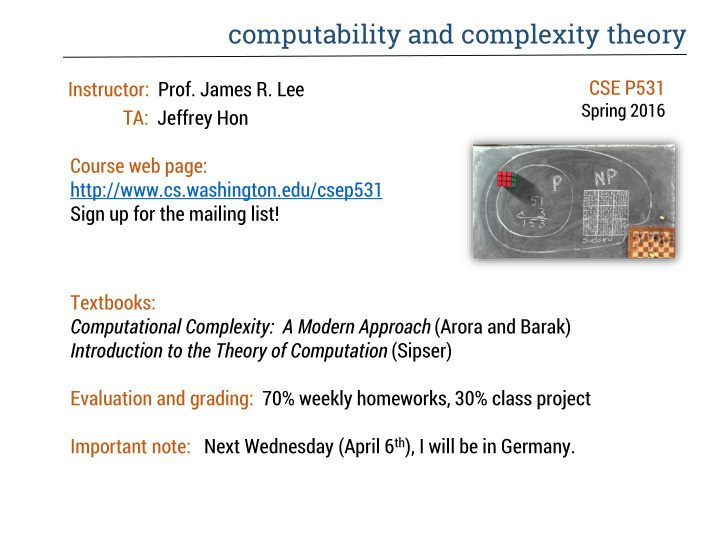 computability and complexity theory