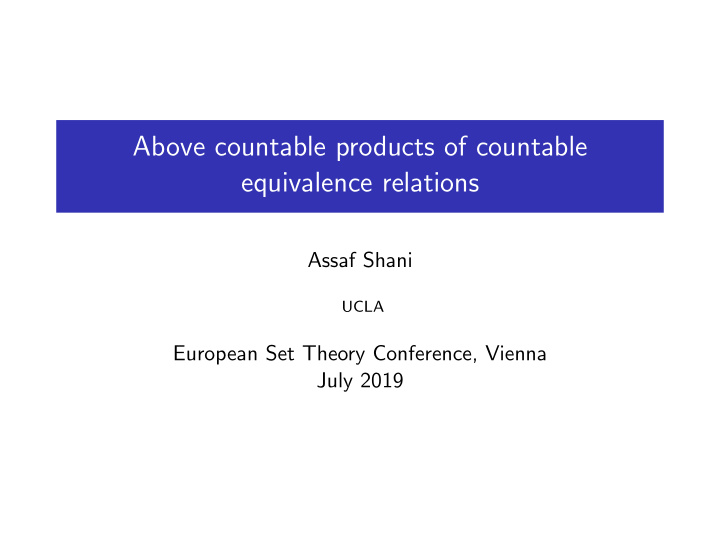 above countable products of countable equivalence